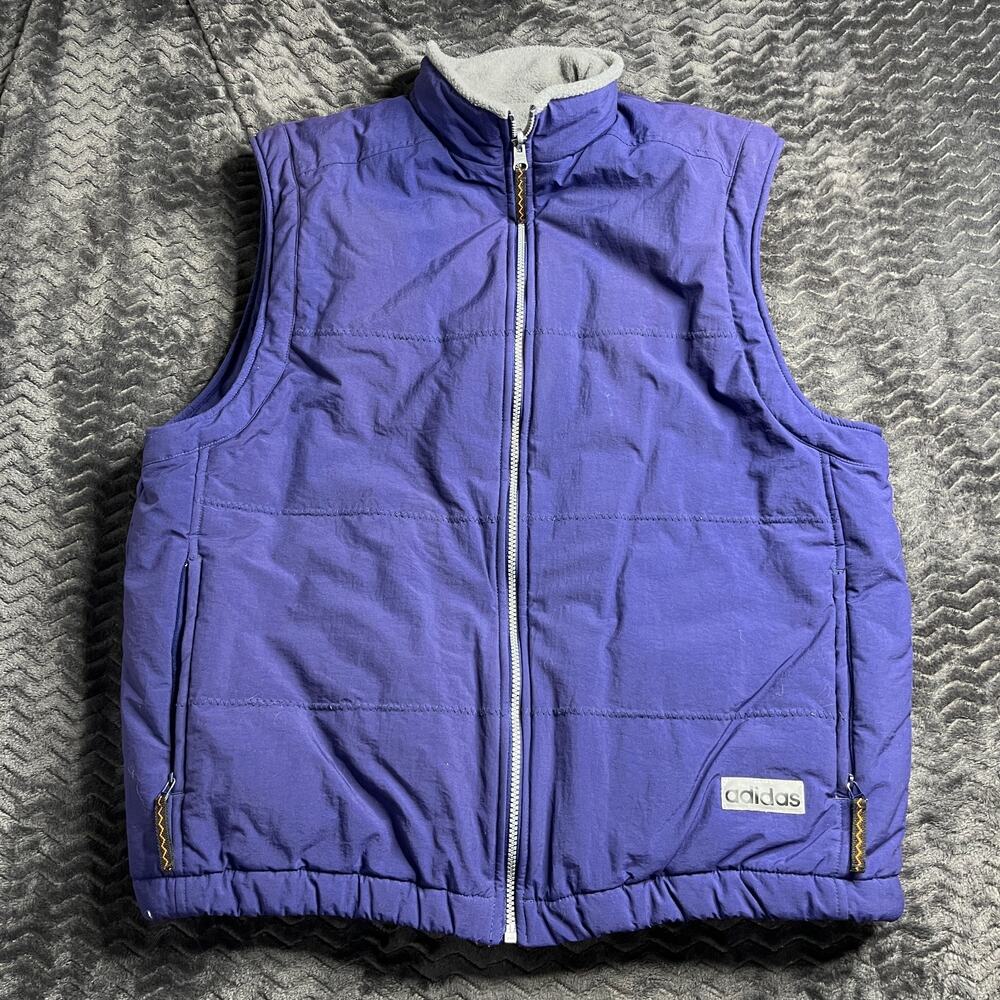 Vintage Adidas Mens Vest Reversible Purple Gray Color Size L